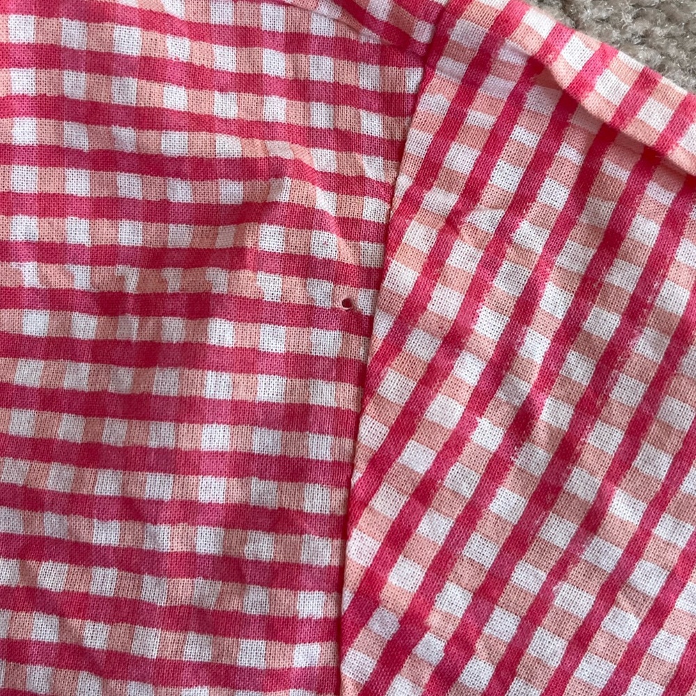 Maria De La Orden Pink Check 100% Cotton Long Sleeve Button Pajama Top Sz. S - Picture 8 of 8
